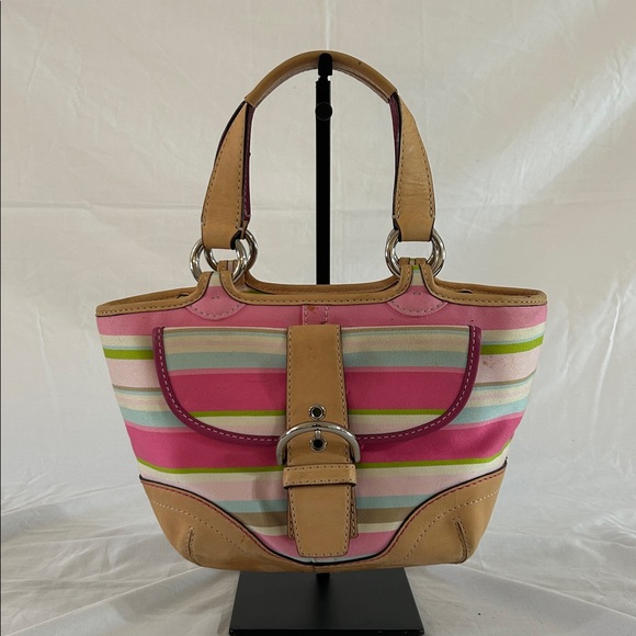 COACH 1888 Hampton Multi Stripe Satchel - Picture 1 of 11